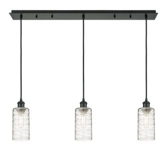 Downtown Urban Three Light Linear Pendant in Matte Black (405|123B3PBKG4347DE)