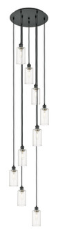 Downtown Urban Nine Light Pendant in Matte Black (405|119B9PBKG4347CL)