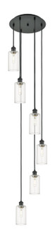 Downtown Urban Six Light Pendant in Matte Black (405|116B6PBKG4347CL)