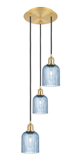 Ballston Three Light Pendant in Satin Gold (405|113B3PSGG5595BL)