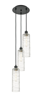 Ballston Three Light Pendant in Matte Black (405|113B3PBKG43412DE)