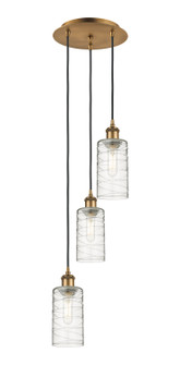 Downtown Urban Three Light Pendant in Brushed Brass (405|113B3PBBG4347DE)