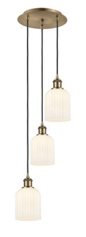 Ballston Three Light Pendant in Antique Brass (405|113B3PABG5595GWH)