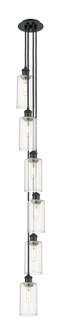 Downtown Urban Six Light Pendant in Matte Black (405|106B6PBKG4347CL)