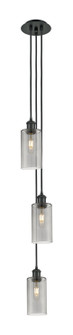 Downtown Urban Three Light Pendant in Matte Black (405|103B3PBKG4347SM)