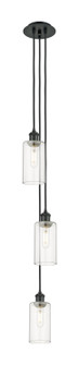Downtown Urban Three Light Pendant in Matte Black (405|103B3PBKG4347CL)