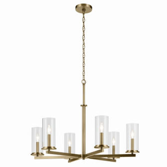 Crosby Six Light Chandelier in Natural Brass (12|44013NBR)