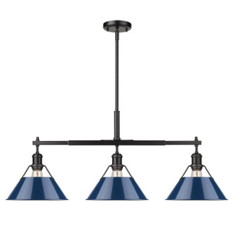 Orwell Three Light Linear Pendant in Matte Black (62|3306LPBLKNVY)