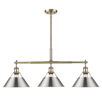 Orwell Three Light Linear Pendant in Aged Brass (62|3306LPABPW)