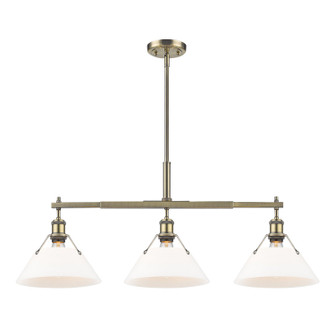 Orwell Three Light Linear Pendant in Aged Brass (62|3306LPABOP)