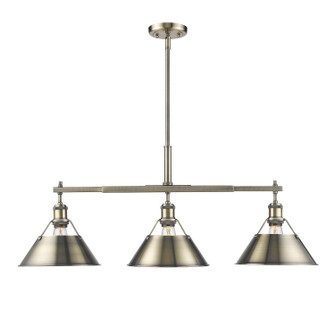 Orwell Three Light Linear Pendant in Aged Brass (62|3306LPABAB)