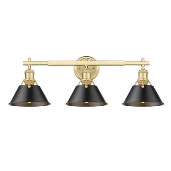 Orwell Three Light Bath Vanity in Brushed Champagne Brass (62|3306BA3BCBBLK)