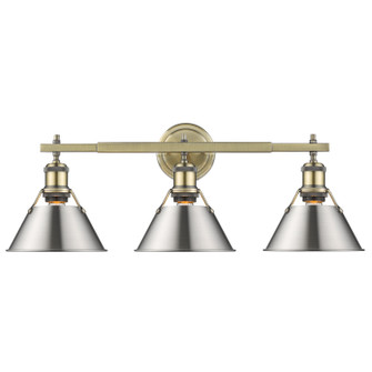 Orwell Three Light Bath Vanity in Aged Brass (62|3306BA3ABPW)