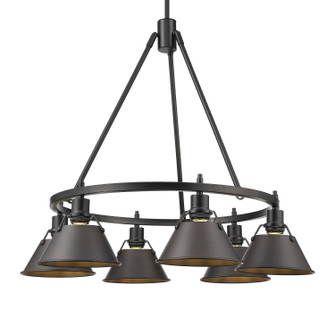 Orwell Six Light Chandelier in Matte Black (62|33066BLKRBZ)