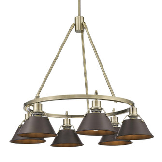 Orwell Six Light Chandelier in Aged Brass (62|33066ABRBZ)
