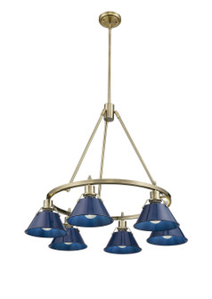 Orwell Six Light Chandelier in Aged Brass (62|33066ABNVY)