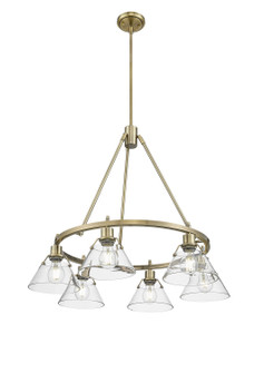 Orwell Six Light Chandelier in Aged Brass (62|33066ABCLR)