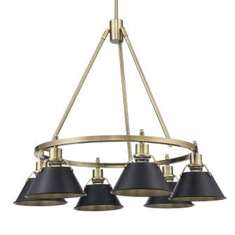 Orwell Six Light Chandelier in Aged Brass (62|33066ABBLK)