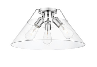 Orwell Three Light Flush Mount in Chrome (62|33063FMCHCLR)
