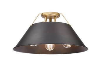 Orwell Three Light Flush Mount in Brushed Champagne Brass (62|33063FMBCBRBZ)