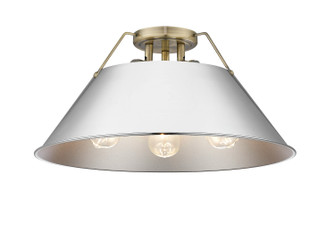 Orwell Three Light Flush Mount in Aged Brass (62|33063FMABCH)