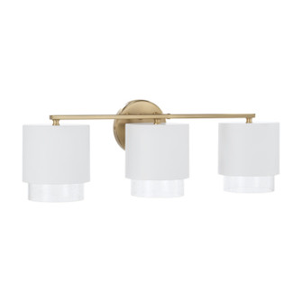 Weller Three Light Vanity in Matte Brass and White (65|153031RE549)