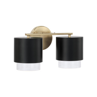 Weller Two Light Vanity in Matte Brass and Black (65|153021RK549)
