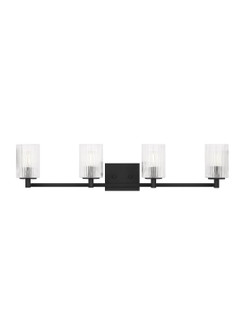 Lando Four Light Wall / Bath in Midnight Black (1|GLV1044MBK)