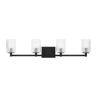 Lando Four Light Wall / Bath in Midnight Black (1|GLV1044ENMBK)