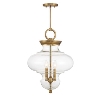 Bergdorf Three Light Pendant in Warm Brass (51|758013322)