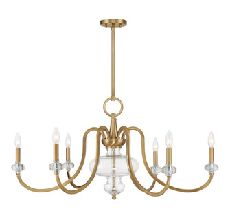 Bergdorf Six Light Chandelier in Warm Brass (51|158026322)