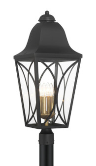 Cardigan Four Light Outdoor Post Lantern in Sand Coal Black & Olden Brass (7|73355757)