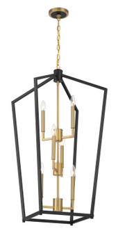 Colwick Six Light Pendant in Coal Black & Signature Brass (7|1465883)