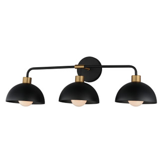 Thelonious Three Light Bath Vanity in Black / Natural Aged Brass (16|10023BKNAB)
