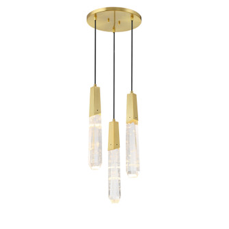 Drifting Droplets LED Pendant in Brushed Brass (42|P1284859L)