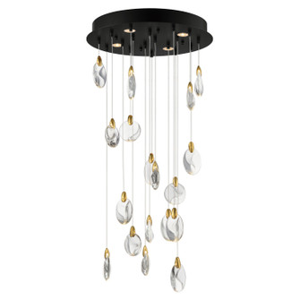 Pebble LED Pendant in Black / Polished Gold (86|E11079122BKPG)