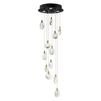 Pebble LED Pendant in Black / Polished Gold (86|E11078122BKPG)