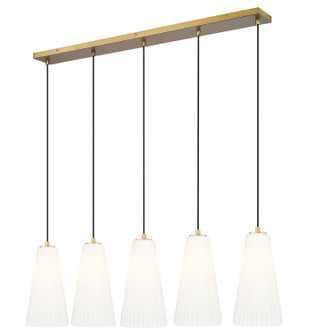 Farrell Five Light Linear Chandelier in Modern Gold (224|3043P75LMGLD)
