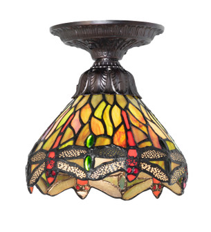 Tiffany Hanginghead Dragonfly One Light Flushmount in Mahogany Bronze (57|276102)