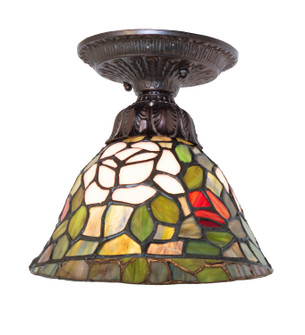 Tiffany Rosebush One Light Flushmount in Mahogany Bronze (57|276094)