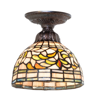 Tiffany Turning Leaf One Light Flushmount in Mahogany Bronze (57|276092)