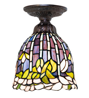 Tiffany Flowering Lotus One Light Flushmount in Mahogany Bronze (57|276089)