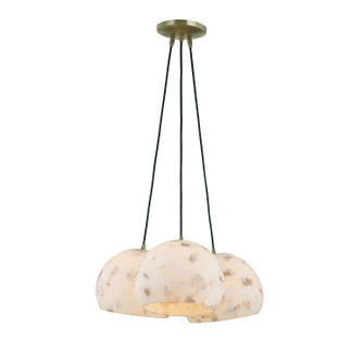 Alabaster Rocks! Three Light Pendant in Brushed Brass (102|ALR6534BRSS)