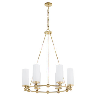 Lee Boulevard Six Light Chandelier in Aged Brass (19|667680)
