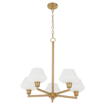 Cassini Five Light Chandelier in Aged Brass (19|6221580)