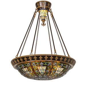 Fleur-De-Lis Four Light Semi-Flushmount in Copper Vein & Nu Gold (57|274269)