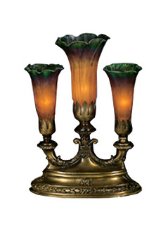 Amber/Green Tiffany Pond Lily Three Light Accent Lamp in Mahogany Bronze (57|17622)