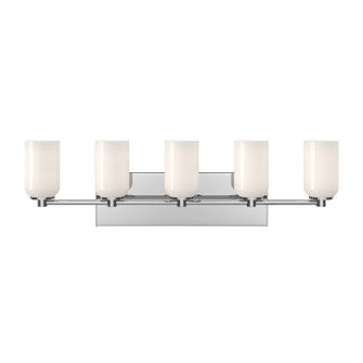Nola Five Light Vanity in Chrome/Glossy Opal Glass (347|VL57732CHGO)