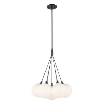 Bolla LED Chandelier in Black/Opal Glass (347|CH3117BKOP)