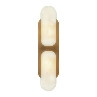 Odin Two Light Wall Vanity in Vintage Brass/Alabaster (452|WV357217VBAR)